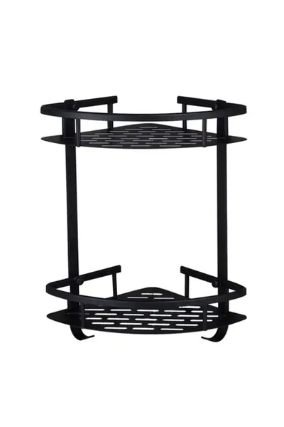 EBD Home ملحقات الحمام باللون الأسود مع رفين