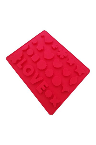 Generic Silicone Love Heart Flower Leaf Cake Mold, Red Silicone Mould