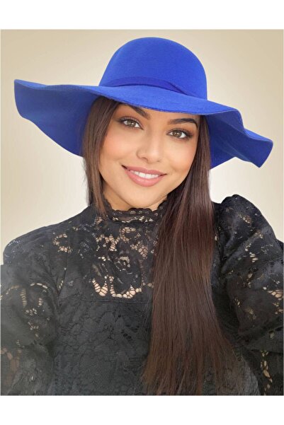 Confortino Palarie dama din fetru cu boruri mari - marime UNICA, REGLABILA