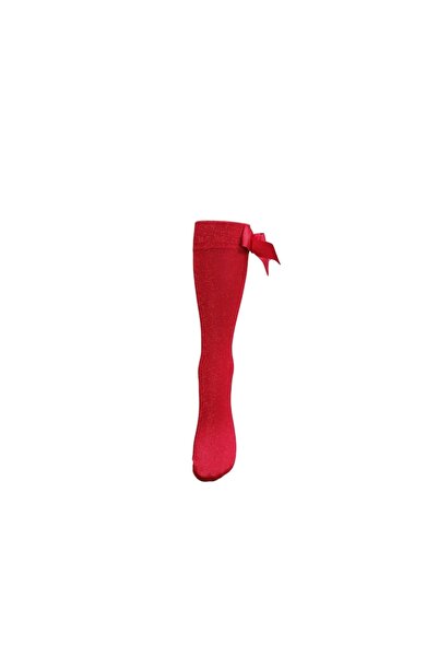 Daymod Day Mod - Long girl's socks with bow, red, 6-12 years
