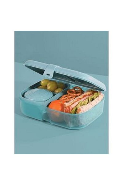 Sistema Freezer Safe BPA-Free Plastic Ribbon Lunch Box with Mini Bite – Assorted Colours 1.1L