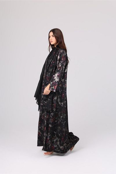 IKKXA Floral Design Pattern Abaya