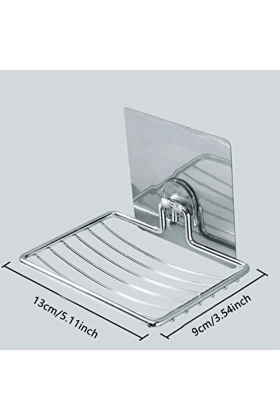 Choice رف صابون فضي من الفولاذ المقاوم للصدأ قطعة واحدة، صندوق صابون خفيف فاخ...
