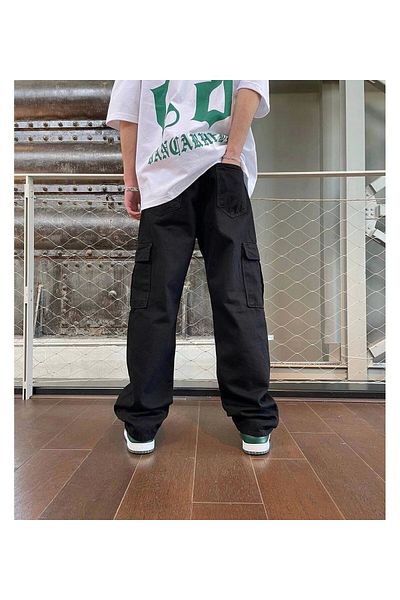 wamoss Men's Bor Leg Baggy Loose Cargo Pants Skb 2025