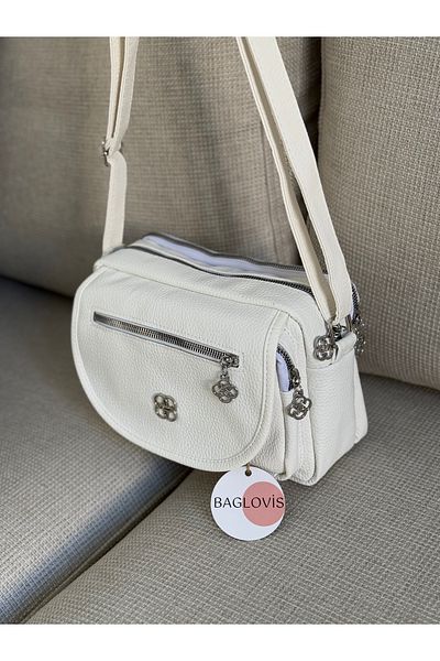 BAGLOVİS Four Pocketed White Women's Bag En25 Boy20