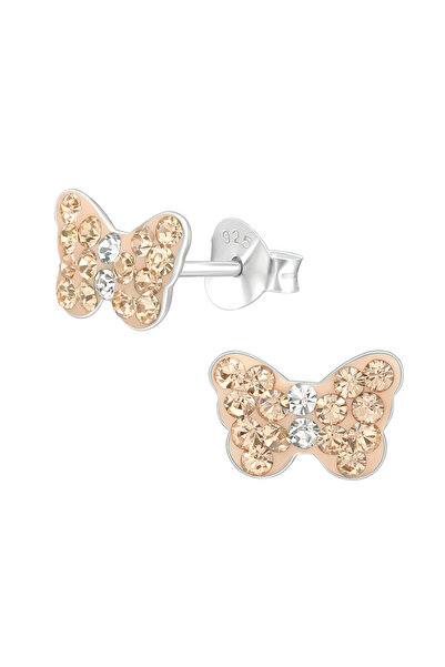 Sophia Collection Cercei copii argint 925 model Fluturas auriu cu cristale So...