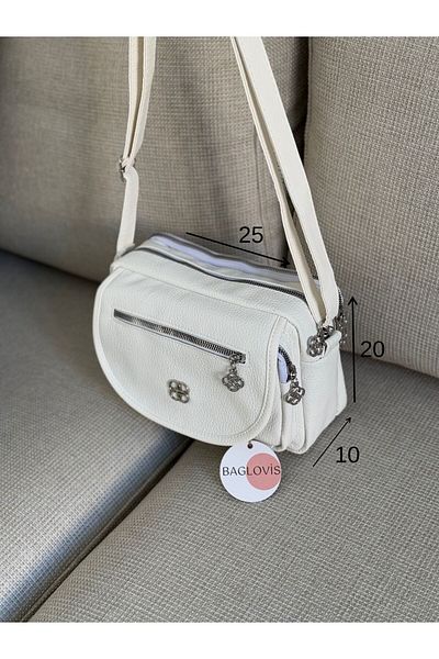 BAGLOVİS Four Pocketed White Women's Bag En25 Boy20