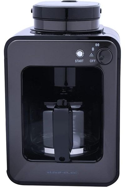 ALSAIF 580Ml 600W Electric Coffee Maker & Grinder 4 Cups, Black