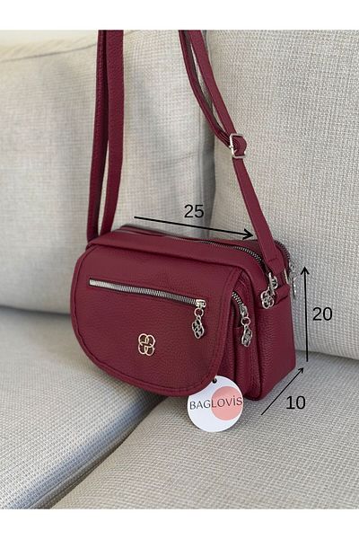 BAGLOVİS Four Pockets Casual Bordo Women's Bag En25 Boy20