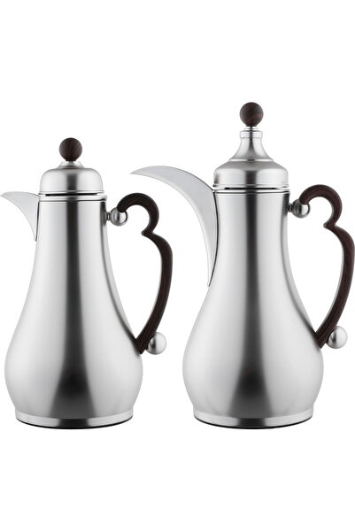 Generic طقم ترمس الأصالة من معرض السيف، سعة 1/1 لتر، زجاج داخلي، فولاذ مقاوم ...