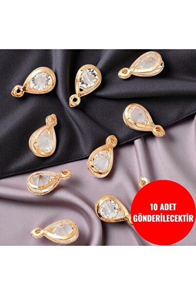 Feron Aksesuar Altın Renk Damla Taşlı Kolye Ucu