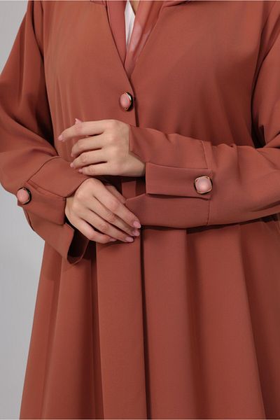 IKKXA Blazer Design Buttoned Sleeves Abaya