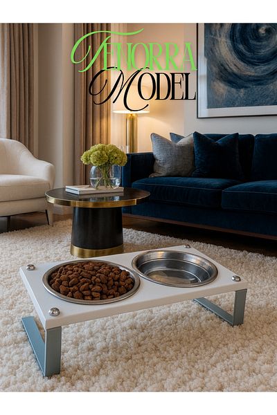 Okay Food and Water Stand for Cats and Dogs - 10 Percent Slope, High Quality and Healthy Design