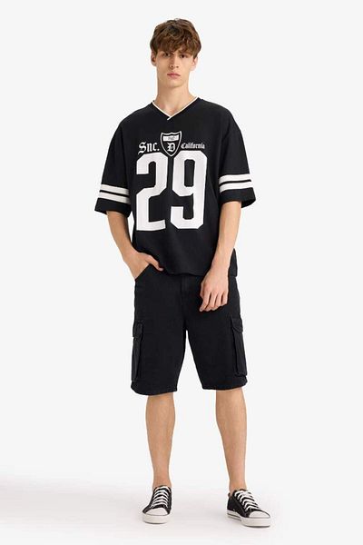 DeFacto New Season Loose Fit Crew Neck Printed Short Sleeve T-Shirt