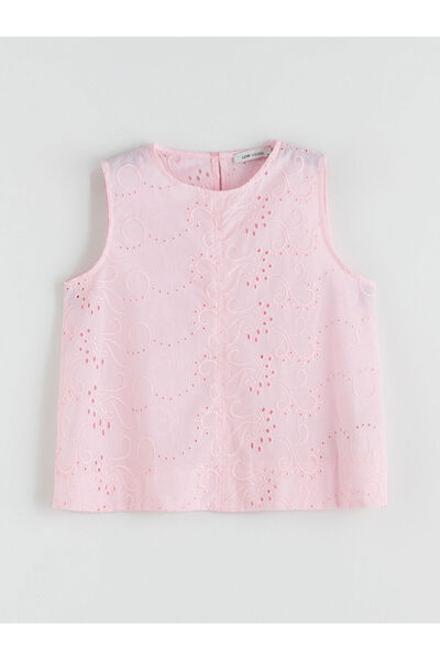 LC Waikiki Quality Parts from Celebi Store |   Crew Neck Openwork Embroidery Blouse