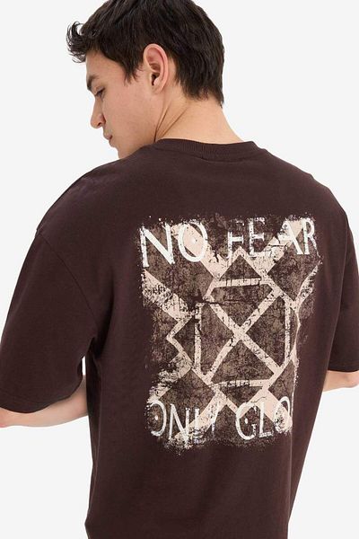 DeFacto New Season Vikings Valhalla Boxy Fit Crew Neck Back Printed Short Sleeve T-Shirt