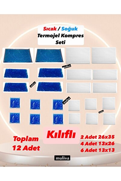 muliva # KILIFLI 12 li Karma Cold Pack Sıcak Soğuk Termo Jel Buz Jel Termojel...