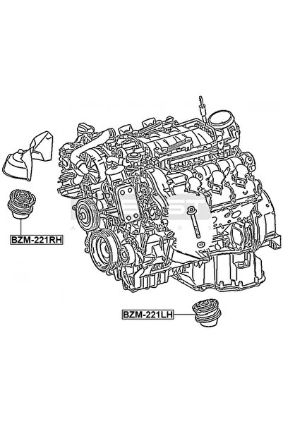 FEBEST Right engine mount (hydro bearing) BZM-221RH MERCEDES-BENZ S-CLASS