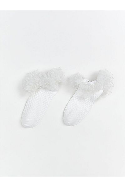 LC Waikiki Quality Parts from Celebi Store |   Ecru Basic Lace Baby Girl Booties Socks 2-Piece