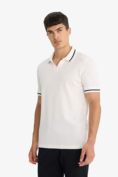 DeFacto Regular Fit Polo-Kragen Blasen Kurzarm-T-Shirt F6265AX25SM