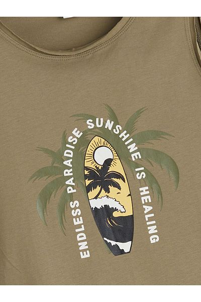LC Waikiki Quality Parts from Celebi Store |   Khaki Crew Neck Printed Boys' Singlet