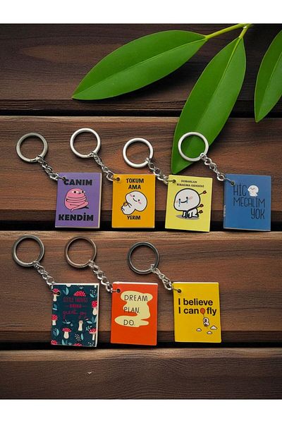 GALATA GIFT Fun Mini Keychain Notepad, Mini Size Cartoon Keychain Notebook
