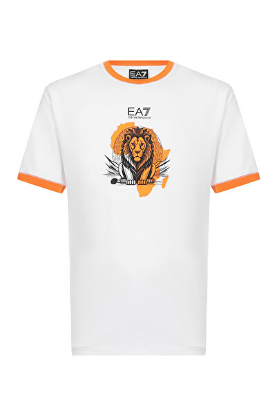 EA7 T-SHIRT 7X000099 AF13243 ASLAN figürlü T-SHİRT SS25 MODEL