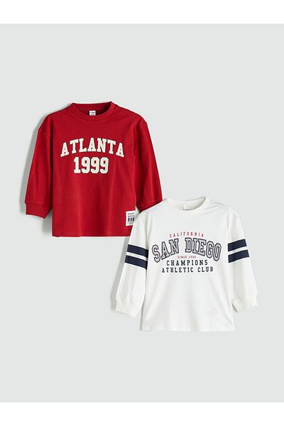 LC Waikiki Quality Parts from Celebi Store |   Ecru Crew Neck Boys T-Shirt 2-Pack