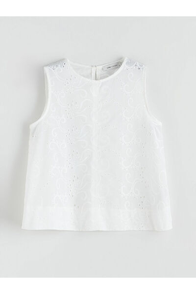 LC Waikiki Quality Parts from Celebi Store |   Crew Neck Openwork Embroidery Blouse