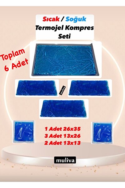 muliva # 6 lı Karma Cold Pack Sıcak Soğuk Termo Jel Buz Jel Termojel Seti (TRM50)