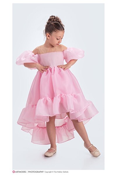 Fatma Kına Fenomen Kids Kuyruklu balon kollu abiye