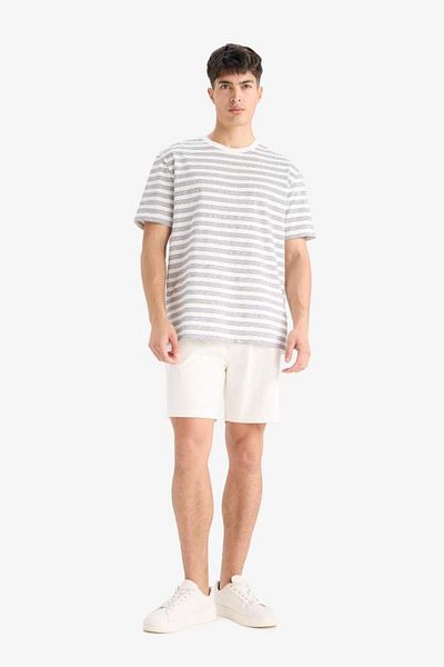 DeFacto New Season Regular Fit Crew Neck Short Sleeve Striped T-Shirt