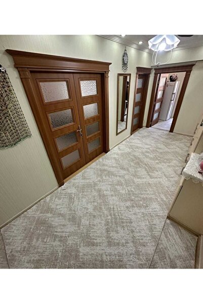 Nesrin JEL KAYMAZ TABAN VİOLİN EMBOS KESME RULO HALI KREM KAHVE MAKİNEDE YIKANABİLİR