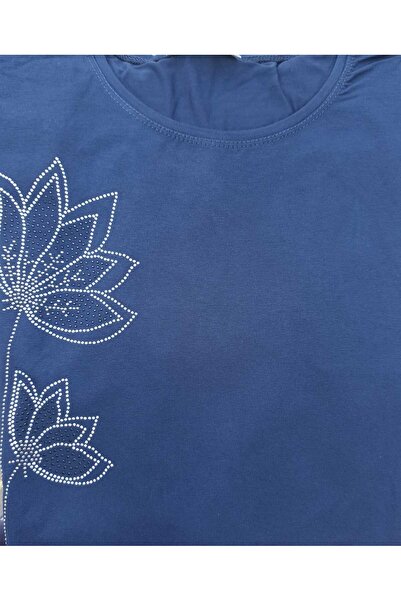 Noname Balanne Viskon Likralı Taşlı Anne Penye Bisiklet Yaka Uzun Kollu Anne ...