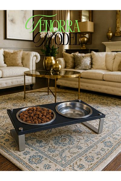 Okay Food and Water Stand for Cats and Dogs - 10 Percent Slope, High Quality and Healthy Design