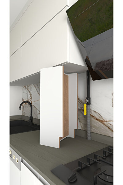 Tiklad Özel Ölçülü Mutfak Doğalgaz Borusu Gizleme, Kapama, Mutfak Rafı