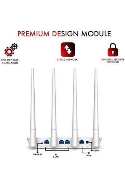 Tenda F6 V4.0 Wireless N300, 4X5dBi Antennas, Easy Setup Router (White, Not a Modem)