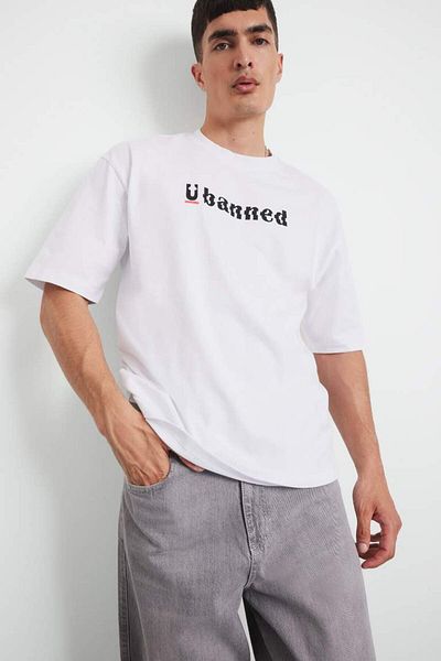 DeFacto New Season 100% Cotton Loose Fit Crew Neck Printed Short Sleeve T-Shirt