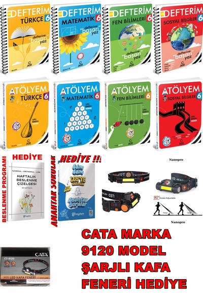 Arı Yayıncılık ARI 6.SINIF 2025-2026 MÜFREDAT DEFTERİM KONU ANLATIM VE ATÖLYEM SORU BANKASI TÜM DERSLER +3'LÜHEDİYE