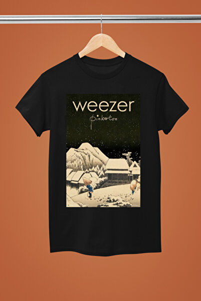 MAGORS WEEZER BASKILI PAMUKLU KISA KOLLU REGULAR KALIP ROCK TSHIRT