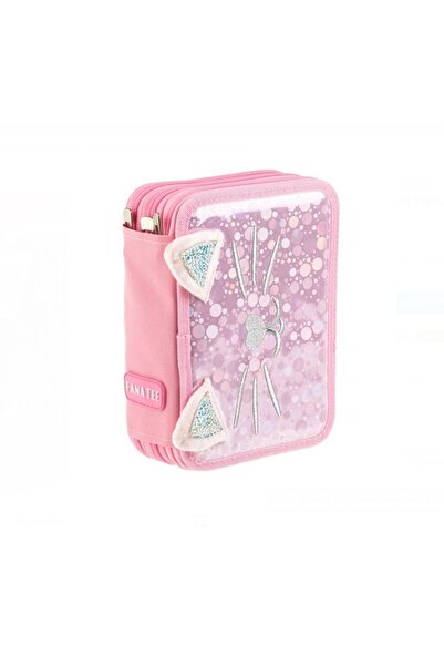 Lumi LUXURY Penar Echipat Triplu Roz cu Model Pisica 21x6x15 cm