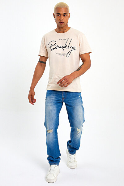 Superlife Ανδρικό μπλουζάκι με λαιμόκοψη Superlife Standard & Regular Fit SPR22TS110