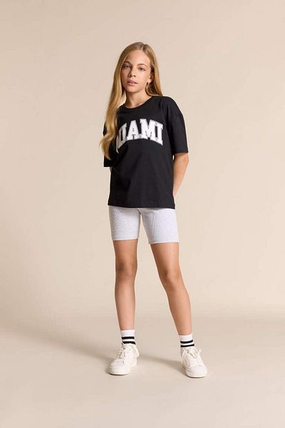 DeFacto New Season Girls' Relax Fit Crew Neck Printed Short Sleeve T-Shirt