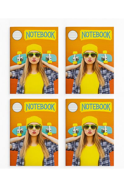TGROUP Four Imported Notebooks – A5 – 60 Sheets – Special Cover Design