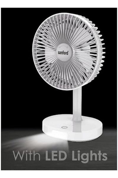 Sanford Rechargeable Multi-Functional Table Fan with LED Light – 4600mAh Battery, Up to 14Hrs Fan