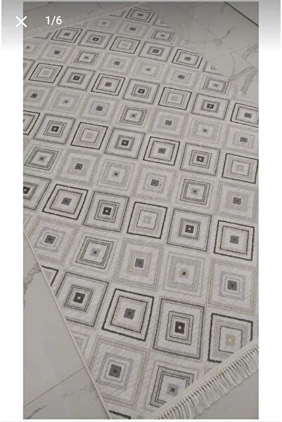 Nesrin JEL KAYMAZ TABAN KESME HALI YOLLUK KAHVE KREM MAKİNEDE YIKANABİLİR