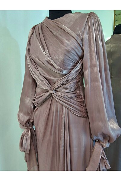 Moda Neva JANJANLI ŞİFON ÖNDEN BAĞLAMALI ABİYE