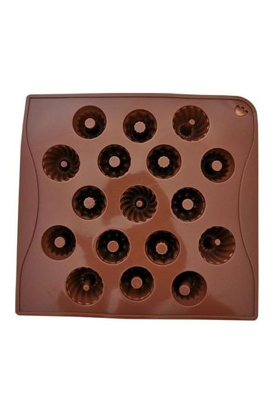 Generic 17 Cavity Silicone Cake Decoration Mold, Brown Silicone Baking Mould