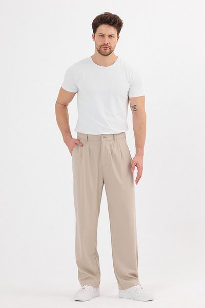 wamoss 2025 Pleated Comfortable Vintage Classic Wide Leg Baggy Trousers Pl11