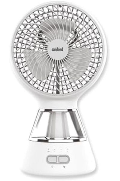 Sanford Rechargeable Multi-Functional Table Fan with LED Light – 1500mAh Li-Battery, 5Hr Fan / 8Hr